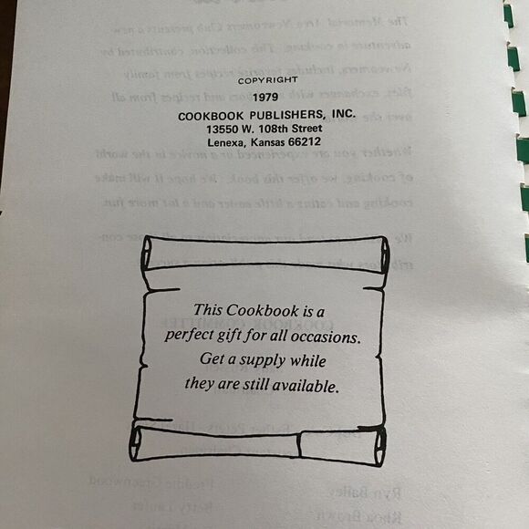 Vtg Cookbook Memorial Area Newcomers Club Houston Texas 1979 Spiral 232 Pages - Picture 3 of 8